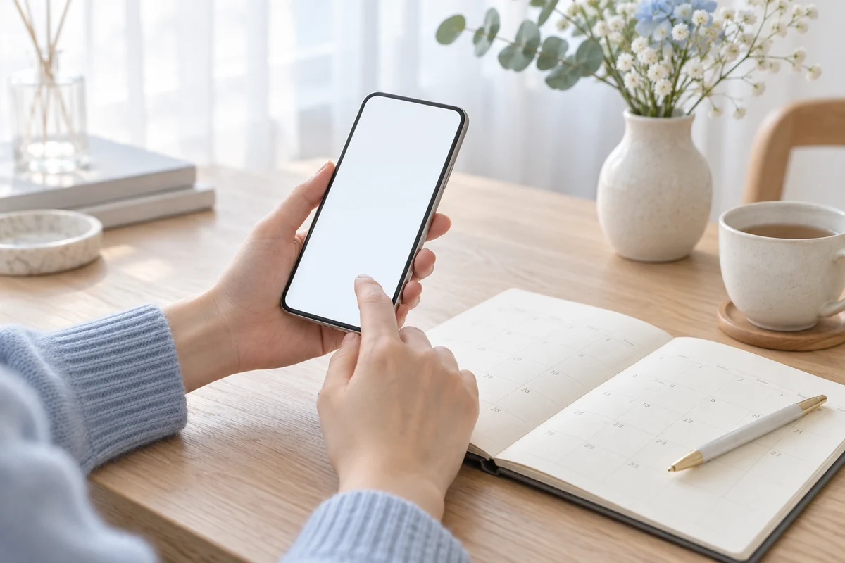 自宅からスマートフォンでお問い合わせするイメージ